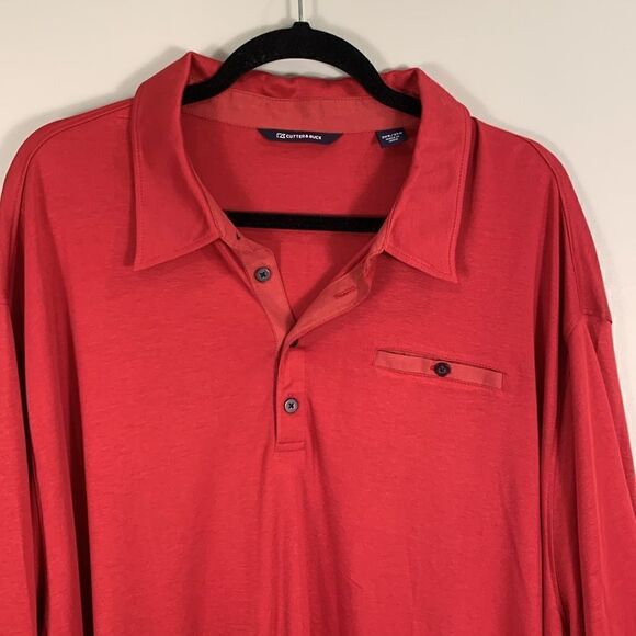 Cutter and Buck red mens 3X polo shirt short sleeve cotton modal blend - Picture 2 of 7